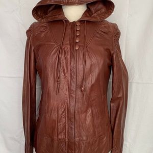Mike & Chris Hooded Leather Jacket